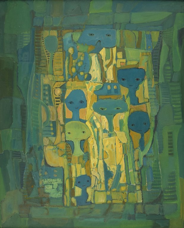 Else Hyldahl (b. 1930), Danish artist. Oil on canvas. "September Series". Dated 1971.