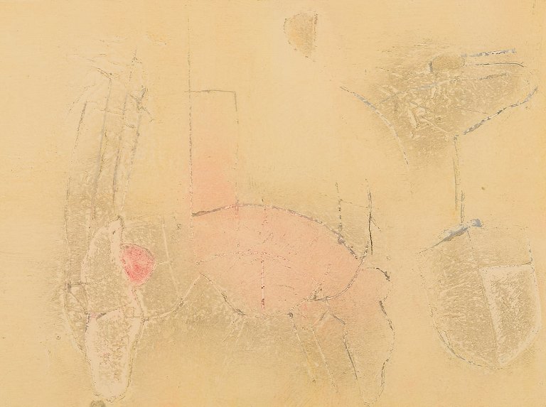 Selma Daffre (f. 1951), brasiliansk kunstner. Collografi på papir. "Linhas". Nummereret 8/9. Dateret 1997.