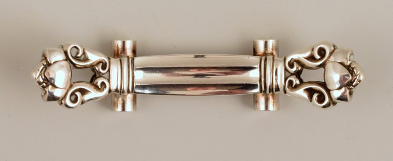 Rare Georg Jensen Acorn knife rest in sterling silver.