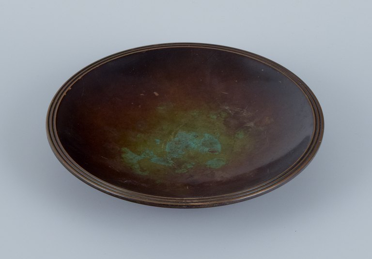 Just Andersen, art deco bronze dish with beautiful patination.1930s.