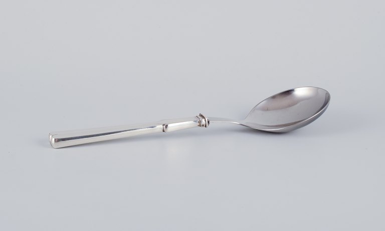 Hans Hansen, Danish silversmith. Art Deco serving spoon in sterling silver with a stainless steel blade.