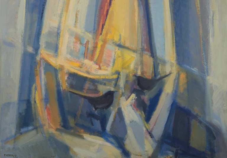 Frans Vester-Pedersen (1934-1972), Danish painter, oil on canvas.Abstract composition.