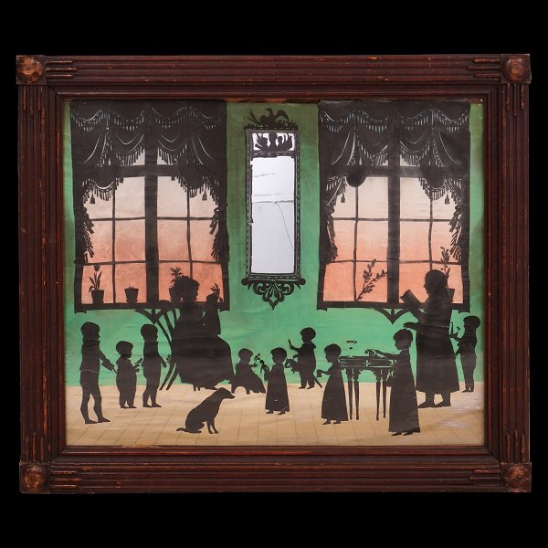 Large silhouette in the manner of Johan Adolf Bendix Rothermundt circa 1800. Small signs of age. Visible size: 45x52cm. With frame: 55x62cm