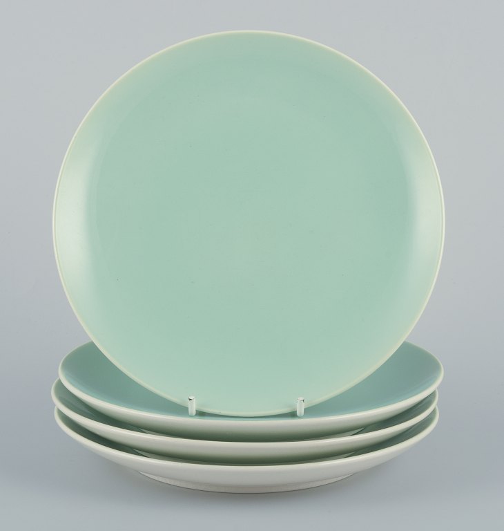 Fire Aluminia "Confetti" tallerkener i mintgrøn glaseret fajance.