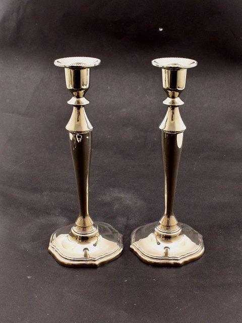 A pair of silver-plated candlesticks