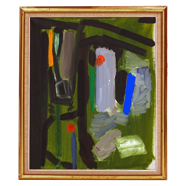 Egon Mathiesen, 1907-76, Denmark, oil on canvas. Composition signed and dated 
1967. Visible size: 60x49cm. With frame: 70x59cm