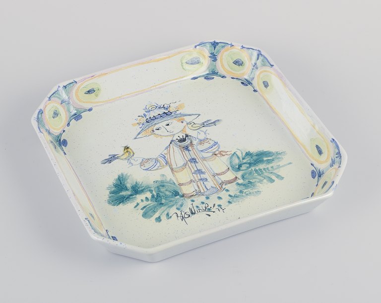 Bjørn Wiinblad for Det Blå Hus.
Unique octagonal ceramic bowl/wall relief.
