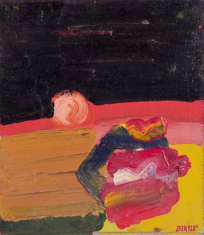 Lars Bertle, Svensk kunstner.
Olie på plade.
Abstrakt komposition.