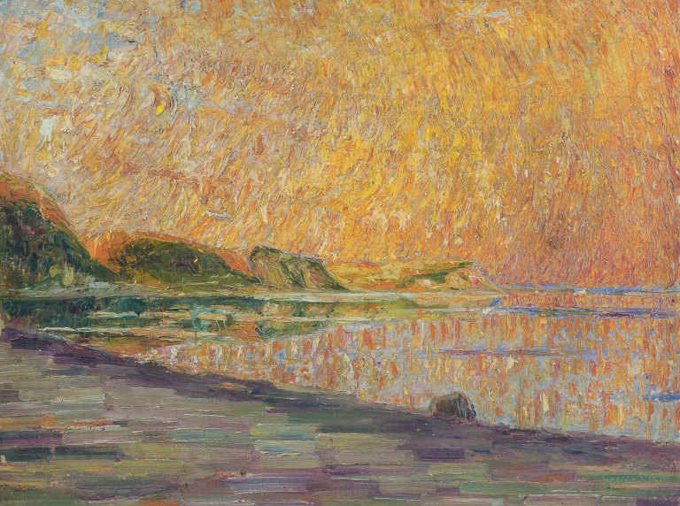 Georges Lemmen (1865–1916), attributed, Belgian artist.
Oil on canvas mounted on board.