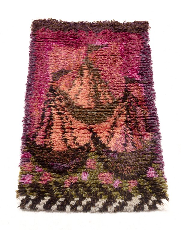 Skandinavisk tekstildesigner.
Rya vægtæppe af bomuld.