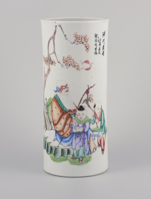 Antik kinesisk penselholder af porcelæn.