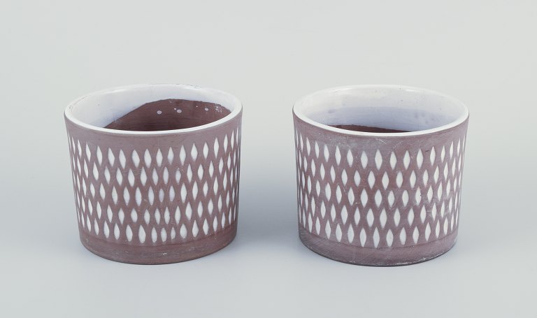 Ingrid Atterberg for Upsala Ekeby, Sweden.
A pair of ceramic flower pots.