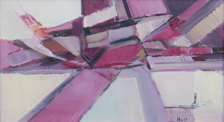 Torsten Hult (1922-2012), svensk kunstner.
Olie på malerplade.
Abstrakt komposition.