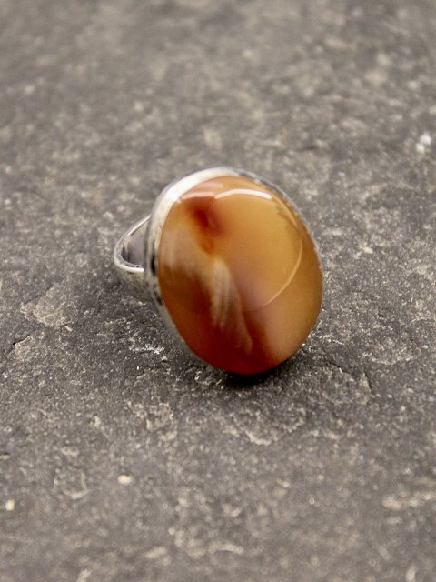 Sterling sølv ring med solsten