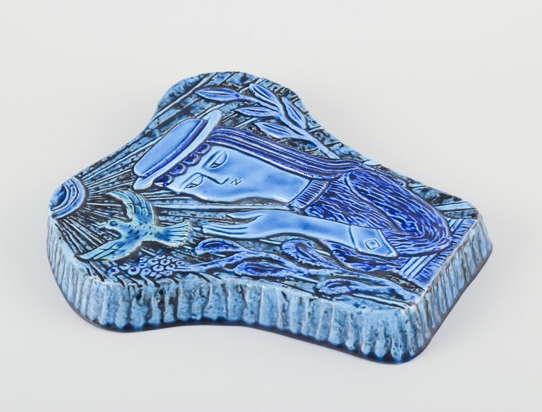 Gunnar Nylund for Rörstrand, Sweden.Large wall relief in glazed ceramic.