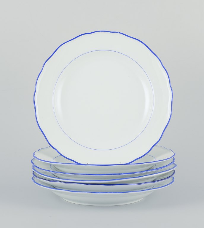 Meissen, Germany. A set of six dinner plates.