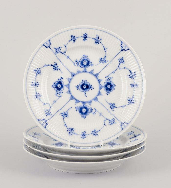 Royal Copenhagen Blue Fluted Plain.A set of four small lunch plates.