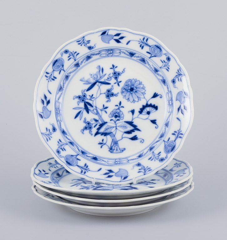 Meissen, Germany.
A set of four "Blue Onion" pattern porcelain plates.