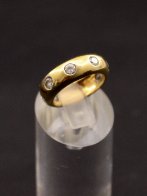 Gold plated sterling silver ring with clear stones