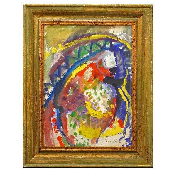 Jørgen Nash, Denmark, 1920-2004, mixed media. Signed. Visible size: 38x28cm. 
With frame: 51x41cm