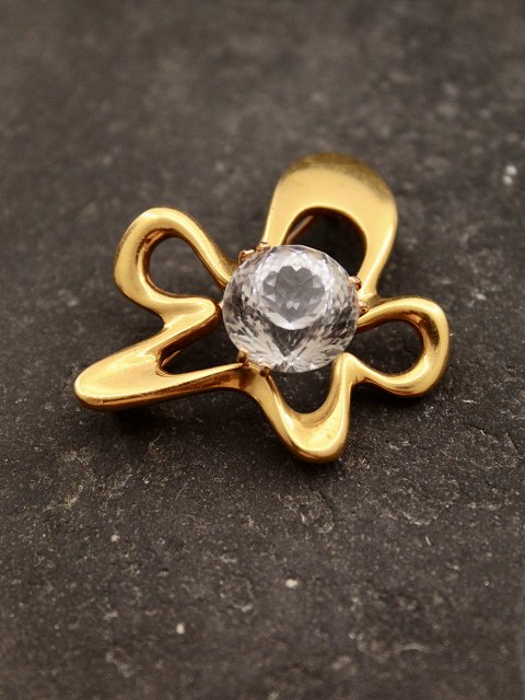 Georg Jensen "Splash" brooch with cubic zirconia #321