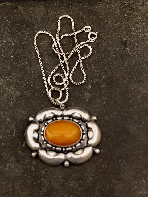Art nouveau 830 silver brooch as pendant