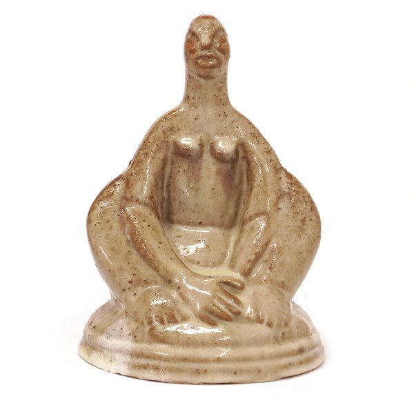jais Nielsen, 1885-1961, stoneware sculpture in the shape of a woman. Signed and dated 1917. Perfect condition. H: 18cm. D: 13cm