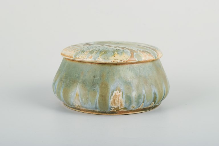 Denbac, Belgium. Lidded jar in glazed ceramic.