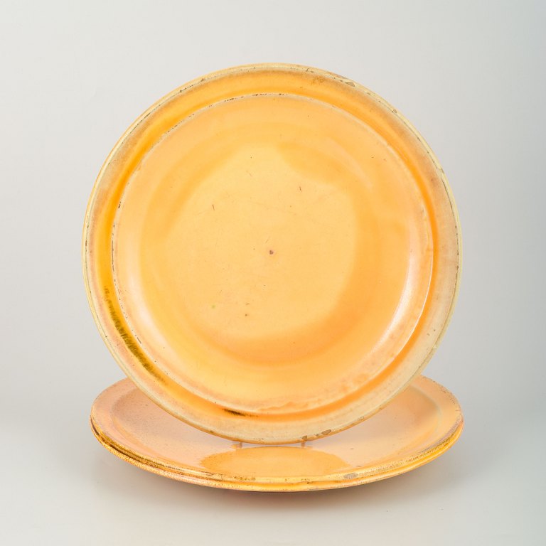 Svend Hammershøi for Kähler, 2 dishes. Uranium glaze.