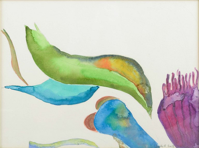Jytte Abildstrøm (1934–2025)
Composition, 2013.
Watercolor on paper.