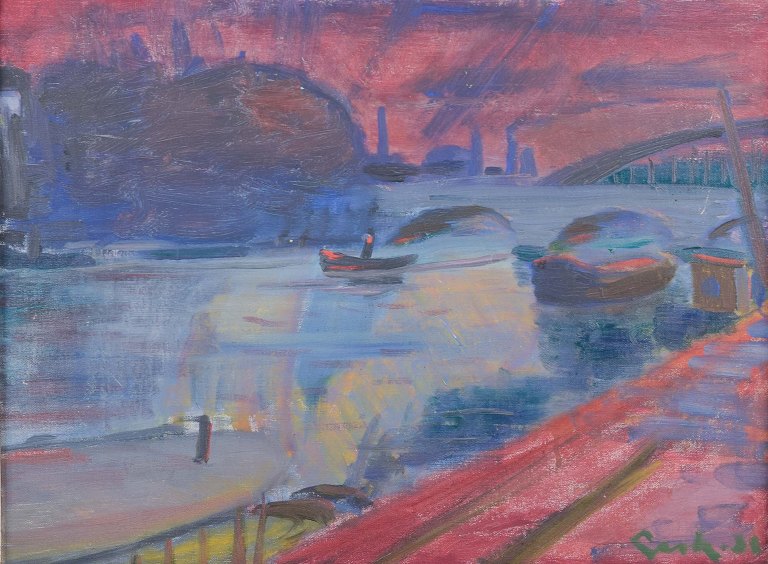 Gerhard Lundberg, Swedish artist
“La Seine, Paris”.
Oil on canvas.