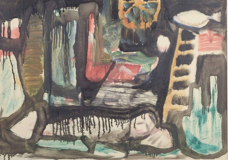 Abstract Composition.
Scandinavian artist.
Oil on board.