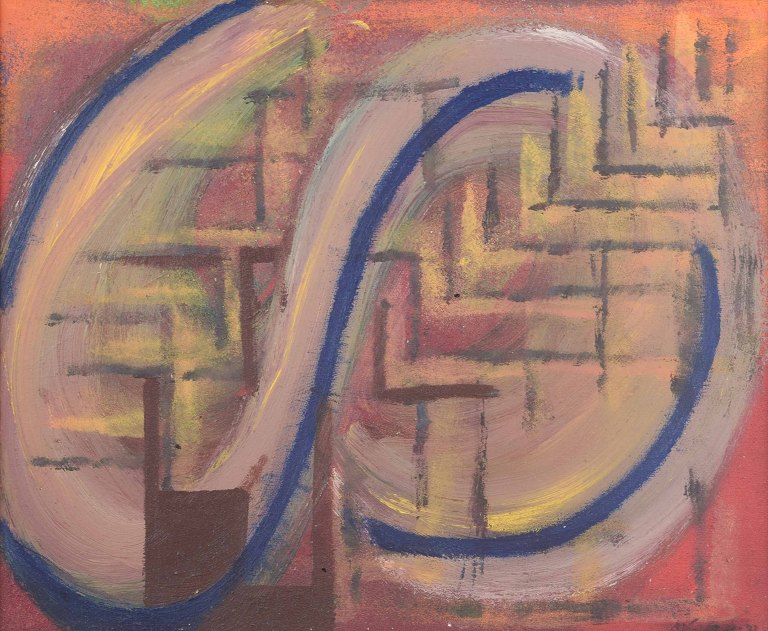 Skandinavisk kunstner
Abstrakt komposition.
Olie på lærred.