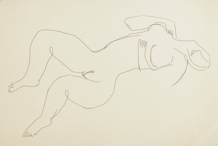 Jean Fautrier (1898-1964)Cubist nude model.Etching, 5/50.