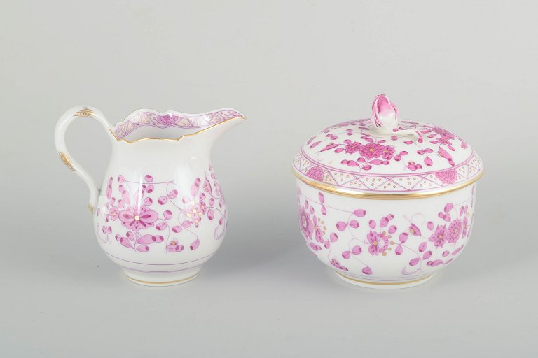 Meissen, “Pink Indian”
Sukkerskål og flødekande, tidligt 1900-tallet.