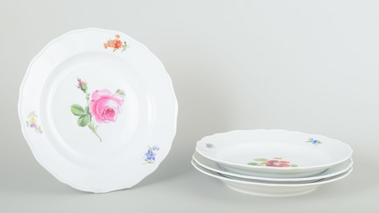 Meissen
Fire middagstallerkener, ca. 1930’erne.