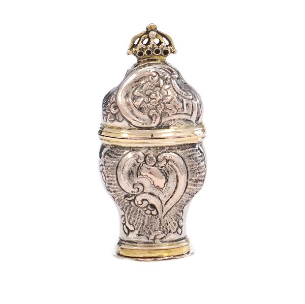 Danish silver vinaigrette byA.C. Boedewadt, Tønder, 1761-1815.
H: 7,1cm