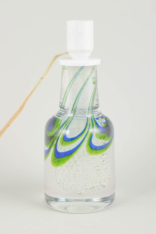 Göran Wärff for Kosta BodaHeavy art glass table lamp, 1970s.