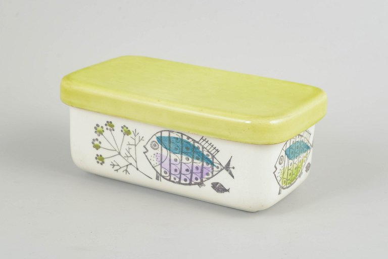 Rörstrand, “Petri” series.Butter jar with lid, mid-20th century.