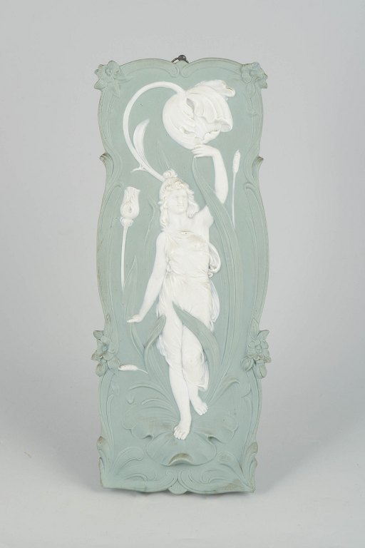 Triebner Ens & Co , wall relief in biscuit and jasperware.