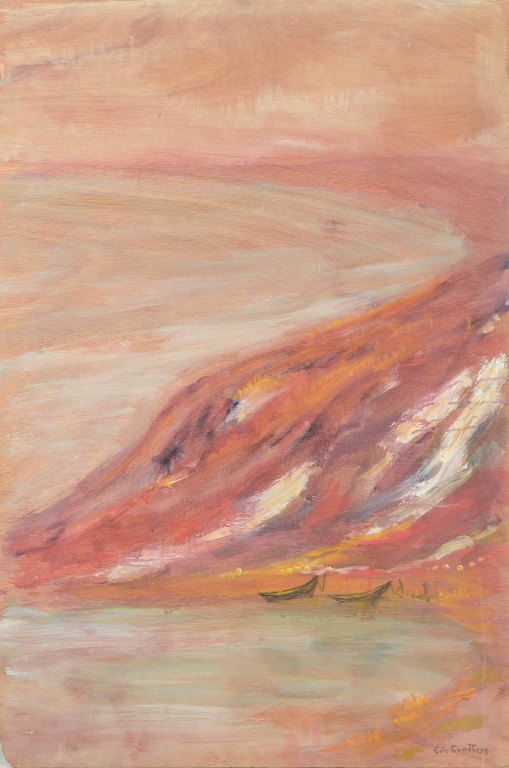 Eric Lundberg, oil on board, listed Swedish artist.