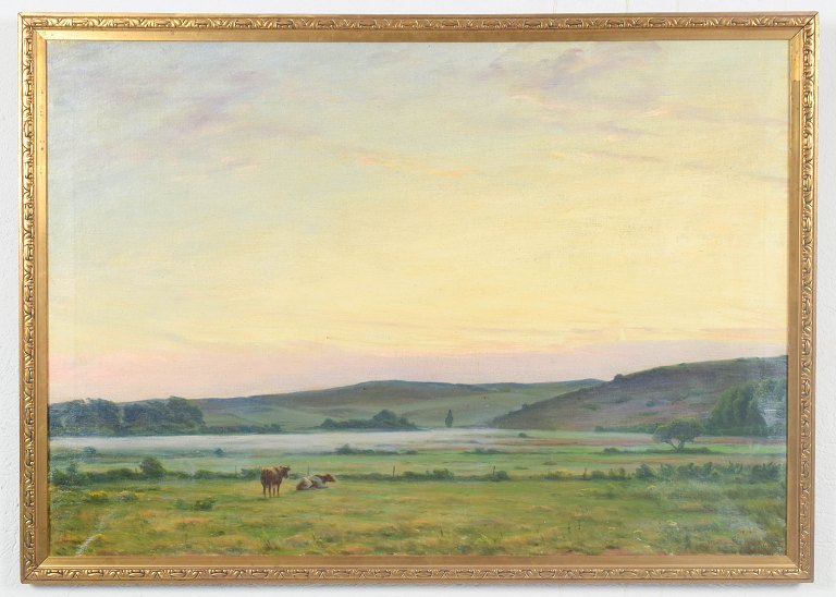 Sigvard Hansen, olie på lærred, listet dansk billedkunstner.