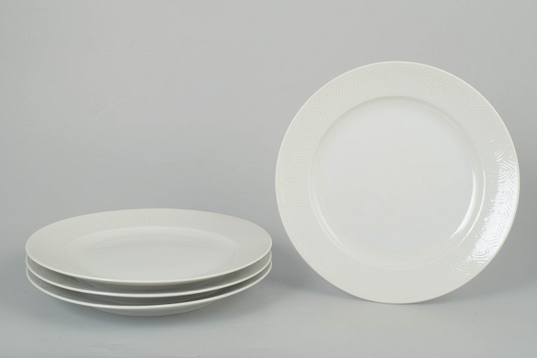 Axel Salto for Royal Copenhagen, set of four dinner plates.