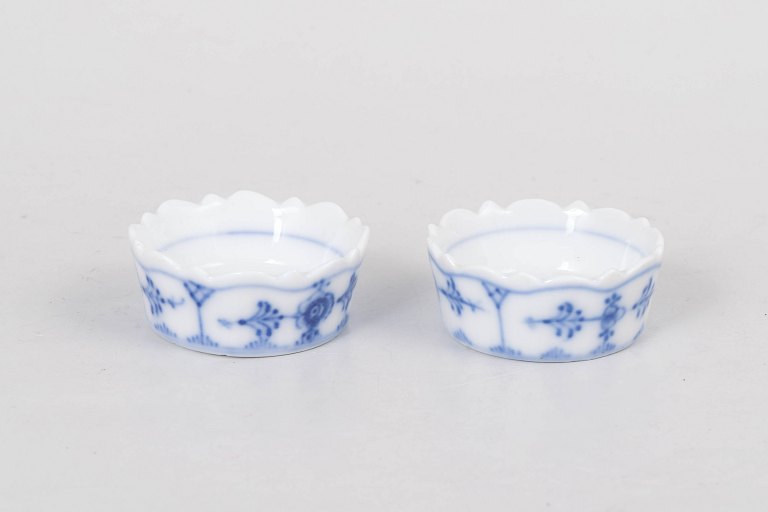 Royal Copenhagen Musselmalet Riflet, sæt af to saltkar.