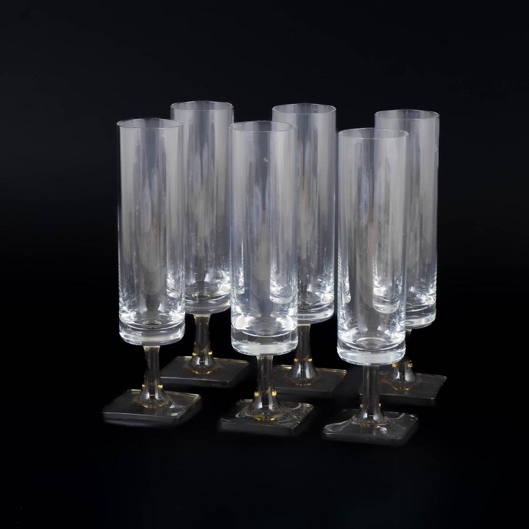 George Butler Jensen for Rosenthal, sæt af seks champagneglas.