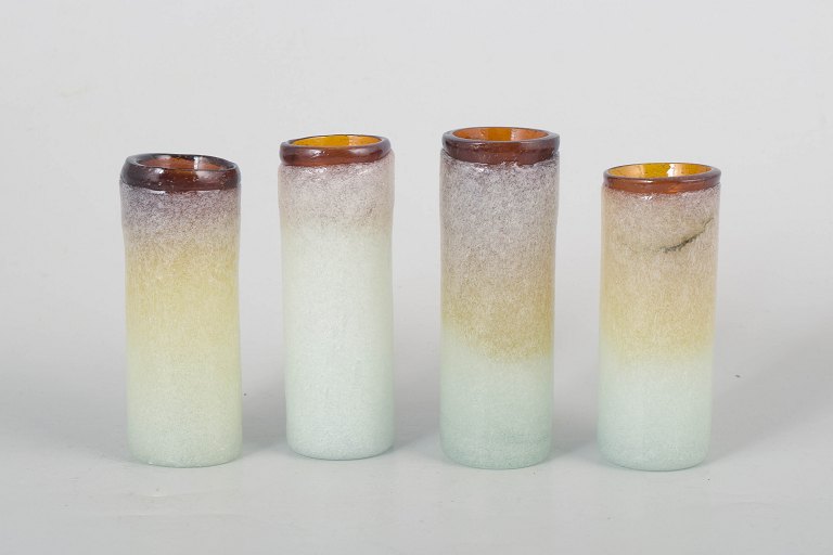 Napoleone Martinuzzi for Murano, sæt med fire glasvaser.