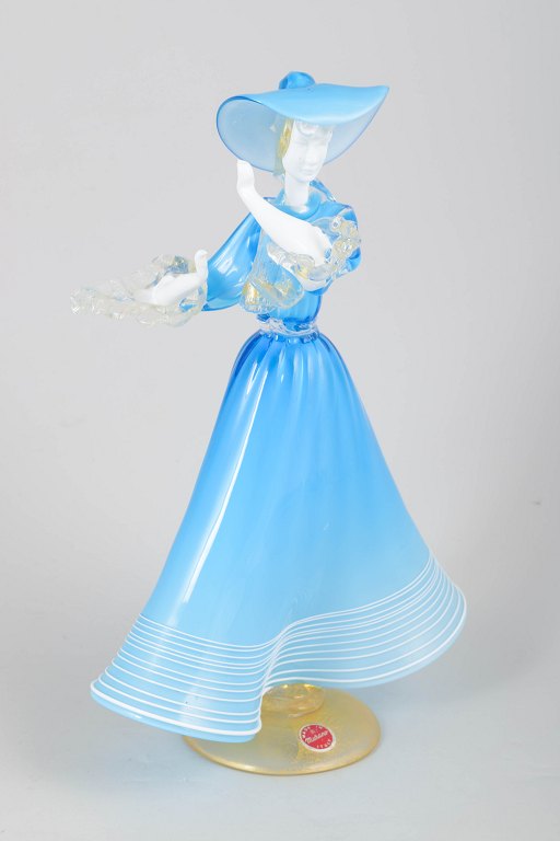 Murano, glasfigur af dame.