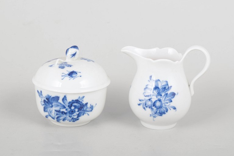 Meissen Blå Blomst, sukkerskål og flødekande.
