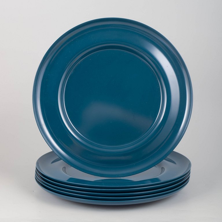 Henning Koppel for Georg Jensen, set of six melamine plates.