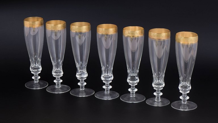 Theresienthal, sæt med syv champagneglas.